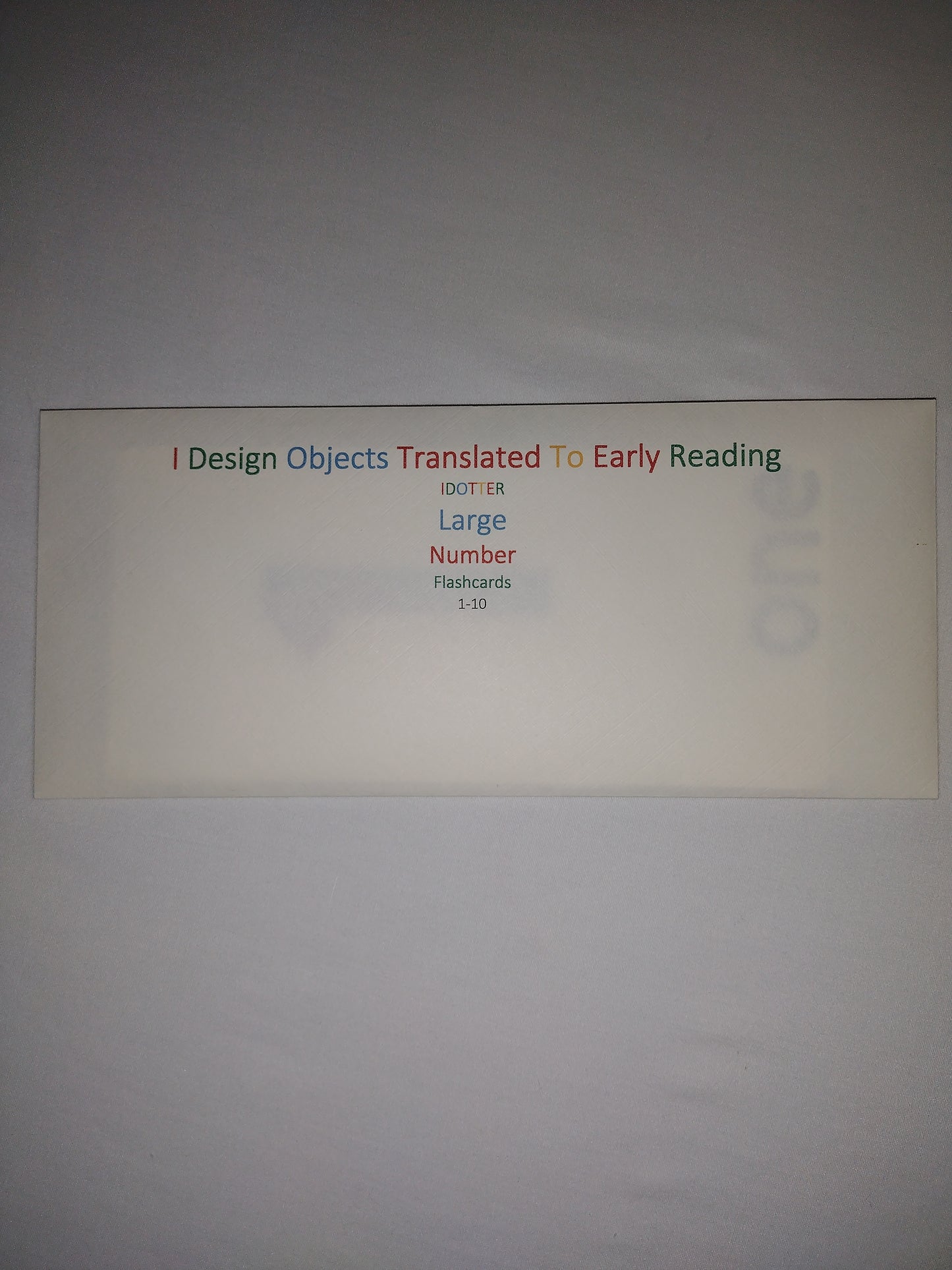 IDOTTER Large Number Flashcards (1-10)